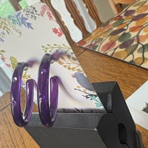 Purple acrylic Hoop Earrings